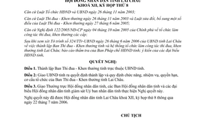 Nghị quyết 64/2006/NQ-HĐND thành lập Ban Thi đua Khen thưởng Lai Châu