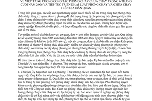 Chỉ thị 04/2006/CT-UBND tăng cường công tác phòng cháy chữa cháy 6 tháng cuối năm 2006 triển khai Luật phòng cháy chữa cháy quận 3