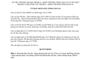 Quyết định 65/2006/QĐ-UBND thành lập Ban Thi đua Khen thưởng Lào Cai