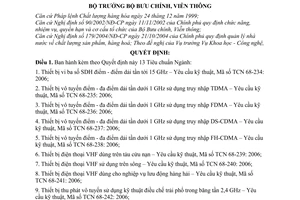 Quyết định 27/2006/QĐ-BBCVT 13 Tiêu chuẩn Ngành TCN 68 2006