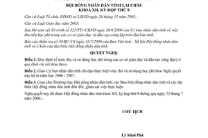 Nghị quyết 67/2006/NQ-HĐND mức thu sử dụng học phí các cơ sở giáo dục đào tạo công lập Lai Châu