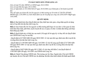 Quyết định 33/2006/QĐ-UBND  hạn mức giao, công nhận quyền sử dụng loại đất trên địa bàn tỉnh Long An