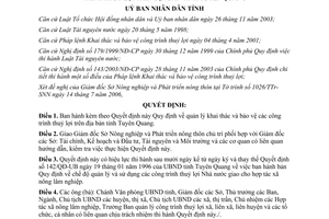 Quyết định 37/2006/QĐ-UBND quản lý khai thác và bảo vệ công trình thủy lợi