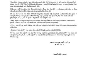 Chỉ thị 25/2006/CT-UBND kiểm tra quản lý khai thác đất mặt địa bàn phường 4, 5, 6, 7, 15, 16 Quận 8