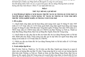 Thông tư 07/2006/TT-BLĐTBXH hướng dẫn hồ sơ, lập hồ sơ thực hiện chế độ ưu đãi người có công cách mạng