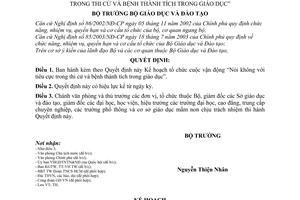 Quyết định 3859/QĐ-BGDĐT Kế hoạch tổ chức cuộc vận động Nói không với tiêu cực