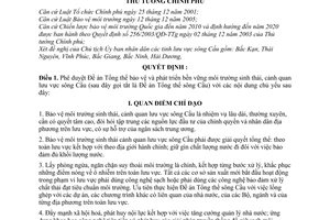 Quyết định 174/2006/QĐ-TTg Đề án Tổng thể bảo vệ phát triển bền vững môi trường sinh thái, cảnh quan lưu vực sông Cầu