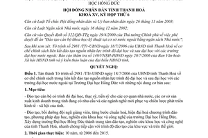 Nghị quyết 45/2006/NQ-HĐND chính sách liên kết đào tạo đại học sau đại học Thanh Hóa