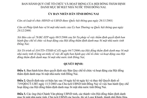 Quyết định 59/2006/QĐ-UBND tổ chức hoạt động Hội đồng thẩm định danh mục bí mật nhà nước Đồng Nai