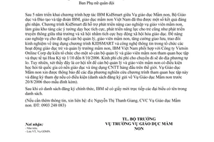 Công văn 6722/BGDĐT-GDMN bồi dưỡng nâng cao nghiệp vụ chương trình KIDSMART và ứng dụng công nghệ thông tin trong giáo dục mầm non