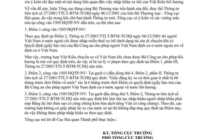 Công văn 3455/TCHQ-GSQL nhập khẩu xe ôtô của việt kiều