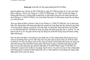 Công văn 382/GĐ-GĐ1 giải thích TT 11/2005/TT-BXD Hướng dẫn kiểm tra và chứng nhận sự phù hợp về chất lượng công trình xây dựng