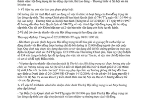 Công văn 2685/BLĐTBXH-PC chế độ của thành viên Hội đồng trọng tài lao động tỉnh