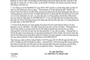 Công văn 2686/BLĐTBXH-PC liên quan đến tổ chức và chế độ của thành viên Hội đồng trọng tài lao động