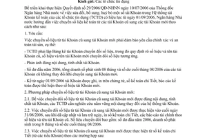 Công văn 6785/NHNN-KTTC hướng dẫn chuyển đổi số liệu kế toán