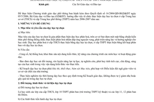 Công văn 7092/BGDĐT-GDTrH hướng dẫn dạy học tự chọn cấp THCS và cấp THPT năm học 2006-2007