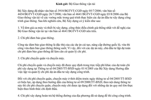 Công văn 1698/BXD-KTTC 2006 vướng mắc thực hiện dự án đầu tư xây dựng công trình giao thông