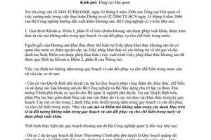 Công văn 4821/BCN-CLH giải thích vướng mắc trong xuất khẩu khoáng sản