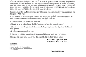 Công văn 3951/TCHQ-KTTT truy thu giá tính thuế sau hơn 1 năm kể từ thời điểm thông quan mặt hàng xe ô tô IFA