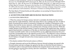 Official Dispatch No. 7404/NHNN-KTTC dated 2006 guidance on accounting for financial derivative transactions