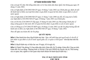 Quyết định 18/2006/QĐ-UBND giải quyết vấn đề hôn nhân gia đình yếu tố nước ngoài Hà Nam
