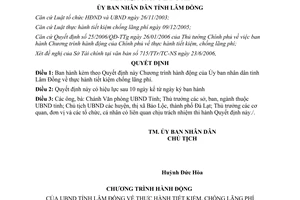Quyết định 58/2006/QĐ-UBND thực hành tiết kiệm chống lãng phí tỉnh Lâm Đồng