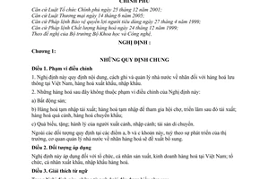 Nghị định 89/2006/NĐ-CP nhãn hàng hoá