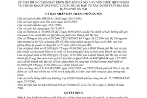 Quyết định 152/2006/QĐ-UBND quy định tạm thời về quản lý, sử dụng nguồn vốn ngân sách Thành phố uỷ thác