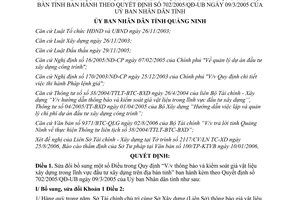 Quyết định 2561/2006/QĐ-UBND sửa đổi Quy định thông báo kiểm soát giá vật liệu