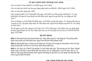 Quyết định 2549/2006/QĐ-UBND quản lý việc đăng ký Văn phòng điều hành công trình
