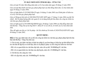 Quyết định 2604/2006/QĐ-UBND mức chi bảo đảm kiểm tra văn bản tỉnh Bà Rịa