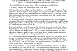 Công điện 1186/2006/CĐ-TTg thực hiện Nghị quyết Hội nghị lần thứ ba Ban Chấp hành Trung ương Đảng (khóa X)phòng, chống tham nhũng, lãng phí