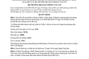 Quyết định 29/2006/QĐ-BGTVT đăng ký phương tiện giao thông đường sắt sửa đổi 55/2005/QĐ-BGTVT