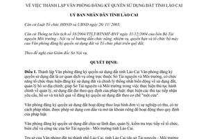 Quyết định 69/2006/QĐ-UBND Văn phòng đăng ký quyền sử dụng đất tỉnh Lào Cai