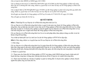 Quyết định 70/2006/QĐ-UBND thành lập Chi cục Hợp tác xã Phát triển nông thôn Lào Cai