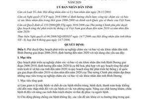 Quyết định 183/2006/QĐ-UBND phát triển sự nghiệp chăm sóc sức khỏe Bình Dương