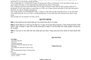 Quyết định 07/2006/QĐ-BTP Tiêu chuẩn Giám đốc Sở Tư pháp