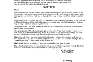 Quyết định 59/2006/QĐ-BNN  bổ sung thuốc bảo vệ thực vật vào danh mục thuốc bảo vệ thực vật được sử dụng