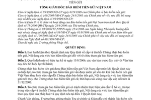 Quyết định 185/2006/QĐ-BHTG3 cấp thu hồi Chứng bảo hiểm tiền gửi