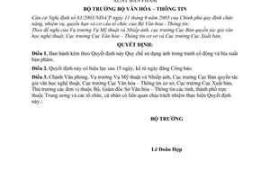 Quyết định 63/2006/QĐ-BVHTT Quy chế sử dụng ảnh trong tranh cổ động bìa xuất bản phẩm