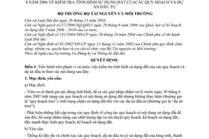 Quyết định 1013/QĐ-BTNMT kiểm tra tình hình sử dụng đất quy hoạch dự án đầu tư