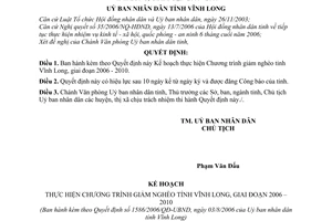 Quyết định 1586/2006/QĐ-UBND Kế hoạch thực hiện Chương trình giảm nghèo