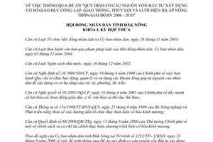 Nghị quyết 09/2006/NQ-HĐND cơ cấu nguồn vốn đầu tư giáo dục giao thông thủy lợi Đăk Nông