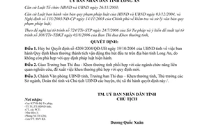 Quyết định 36/2006/QĐ-UBND quyết định khen thưởng thu hút đầu tư tỉnh Long An