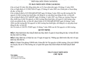 Quyết định 1537/2006/QĐ-UBND  quản lý hoạt động đo đạc bản đồ trên địa bàn tỉnh Cao Bằng