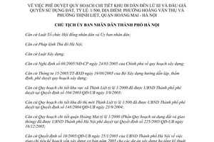 Quyết định 127/2006/QĐ-UBND phê duyệt quy hoạch chi tiết khu di dân Đền Lừ III