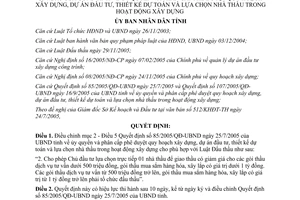Quyết định 75/2006/QĐ-UBND ủy quyền quy hoạch xây dựng lựa chọn nhà thầu Bình Định