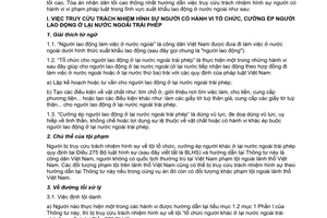 Thông tư liên tịch 09/2006/TTLT/BLĐTBXH-BCA-VKSNDTC-TANDTC hướng dẫn truy cứu trách nhiệm hình sự người có hành vi phạm pháp luật xuất khẩu lao động