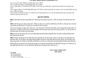 Quyết định 58/2006/QĐ-UBND Bộ đơn giá xây dựng công trình -Phần xây dựng tỉnh Sơn La