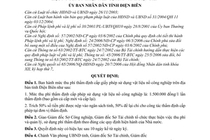Quyết định 08/2006/QĐ-UBND mức thu phí thẩm định cấp giấy phép sử dụng